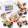 STEM Kits for Kids Age 8-10 10-12, 6 Set Wood Building Projects Crafts Science Model Car Kits for Kids Age 8-12 5-7, Wooden 3D Puzzles, STEM Toys for Boys 7 8 9 10 12 13 Year Old Birthday Gifts