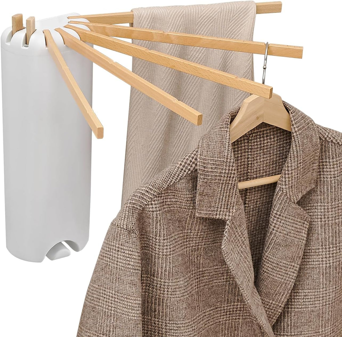 Wall Mounted Clothes Drying Rack Tripod,Foldable Drying Rack,Wall Mounted Drying Rack Clothing,Over The Door Drying Rack for Laundry Bedroom Household Wooden