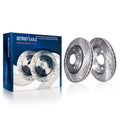 Detroit Axle - Front Brake Rotors for 2012-2021 Tesla Model S, 2016-2021 Model X, Drilled and Slotted Disc Brake Rotors 2013 201