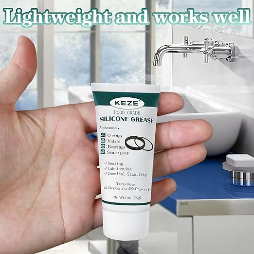 KEZE Waterproof Food Grade Silicone Lubricant Plumbers Grease for Valve Sealant Faucet Pool Lube O Rings Filter 1 oz 1-Pack