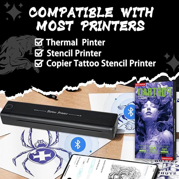 2025 NEW Extended Tattoo transfer paper,100 Sheets Premium Stencil Transfer Paper for Tattooing，4 Layers 8.5" X 16.5"