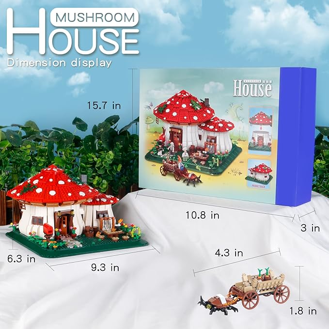 2233PCS Mushroom House Building Blocks,Creative Ideals Treehouse Building Blocks, Best Present for 6+ Boys, Girls or Adults