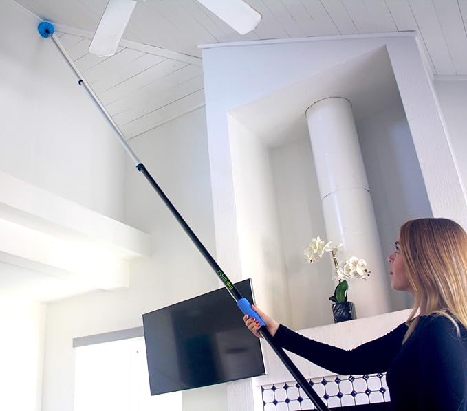 EVERSPROUT 6.5-to-18 Foot Telescopic Extension Pole (25 Ft Reach) | Lightweight Sturdy Aluminum | Easy Flip-Tab Lock Mechanism | Twist-On Metal Tip works for Squeegee, Duster, Paint Roller (pole only)