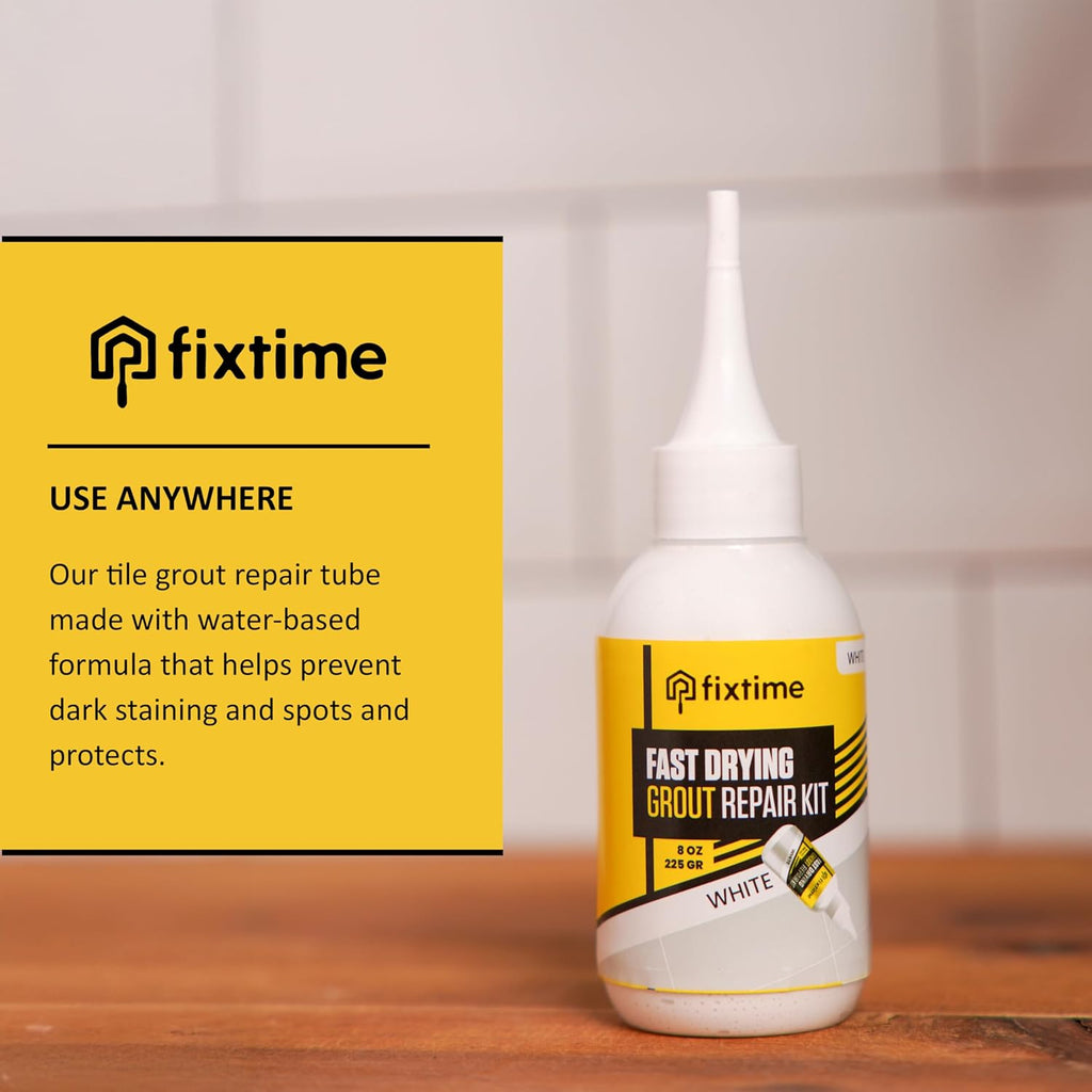 Tile Grout Repair Kit, White Grout Filler Tube 8 oz, Grout Repair Renews, Fast Drying Repait Kit, Grout Sealer for Floor Tile - Spatula Included (2xWhite)