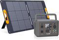 ALLWEI LiFePO4 Solar Generator 512Wh(Peak 1000W) with 100W Solar Panel, 500W Portable Power Station with UPS Mode, Pure Sine Wave AC Outlet, Home Battery Backup for Outdoor Camping RV Off-Grid Travel