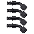 EVIL ENERGY 10AN 45 Degree Push Lock Hose Fitting End Black 4PCS