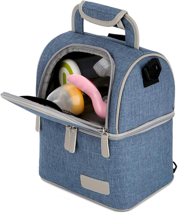Meichoon Breast Milk Baby Bottle Cooler Bag/Waterproof Baby Milk Bag Freezer/Mommy Travel Backpack/Portable Thermal Insulated Lunch Box for Women Men Large Capacity Handbag