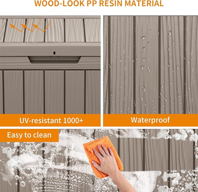 45 Gallon Outdoor Storage Box – Resin Deck Box with Lockable Lid, Waterproof Patio Furniture Storage for Tools, Garden & Yard Organization