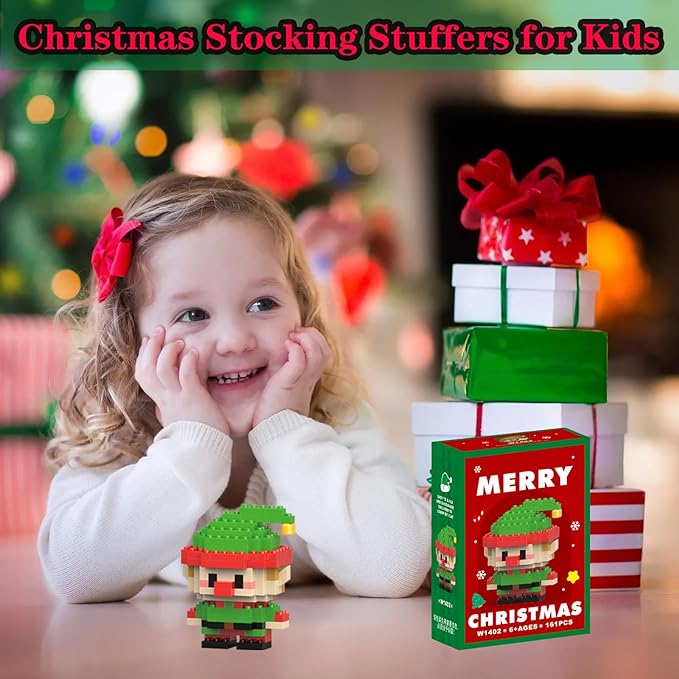 Christmas Elf Building Blocks Set Compatible with Lego Advent Calendar 2025 Stacking New Toys Holiday Present Box New Year Xmas Gifts for Kids for Boys & Girls and Adults