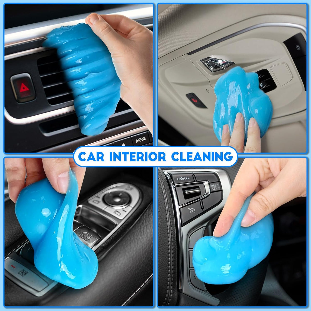 Car Cleaning Gel, 2 Pack Car Cleaning Putty, Universal Auto Deatiling Tools, Reusable Interior Cleaner for Car Keyboard Air Vent, Car Slime Cleaner Dust Cleaning Gel