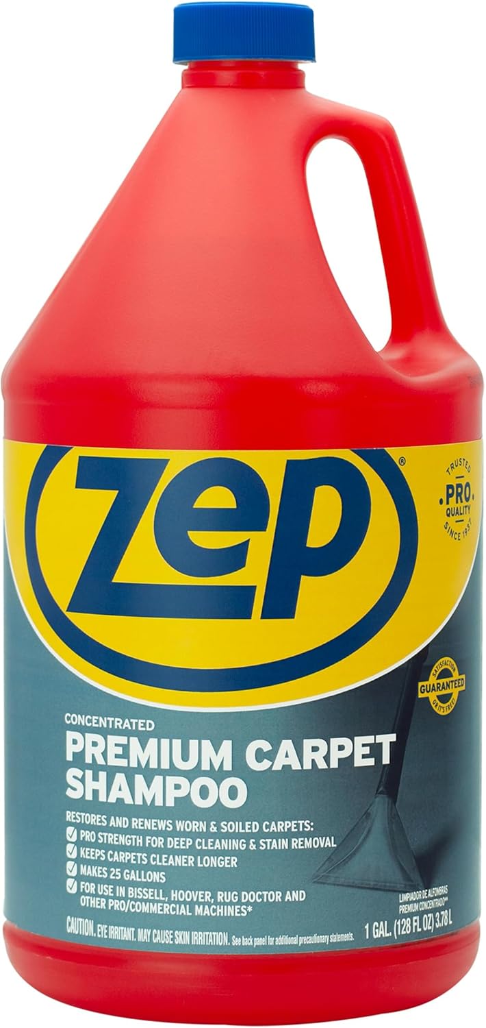 Zep Premium Carpet Shampoo - 1 Gal (Case of 4) - ZUPXC128 - Deep Cleaning and Stain Removal, For Carpet Machines