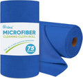 AIDEA Microfiber Cleaning Cloth Roll, 75PK, Reusable Paper Towels Tear Away Cloth, Microfiber Towels Washable Shop Rags, Lint Free Cleaning Rags for House, Kitchen, Window, 11.5"×11.5", Dark Blue