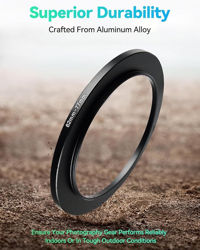 40.5-58mm Metal Step-Up Ring Adapter Compatible with Mirrorless Cameras DSLR Lens, UV CPL ND Filter Thread Converter, Black