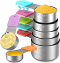 Magnetic Measuring Cups, 7 Stainless Steel Nesting Measuring Cup Set for Measuring Dry or Liquid Ingredients
