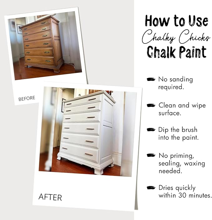 Chalky Chicks All-in-One Chalk Paint for Furniture or Cabinet - 4 Fl Oz - Matte Finish Pistachio (Lime Green) for Metal, Wood Furniture Paint - No Sanding All-in-One for Home Decor & Crafts, USA Made