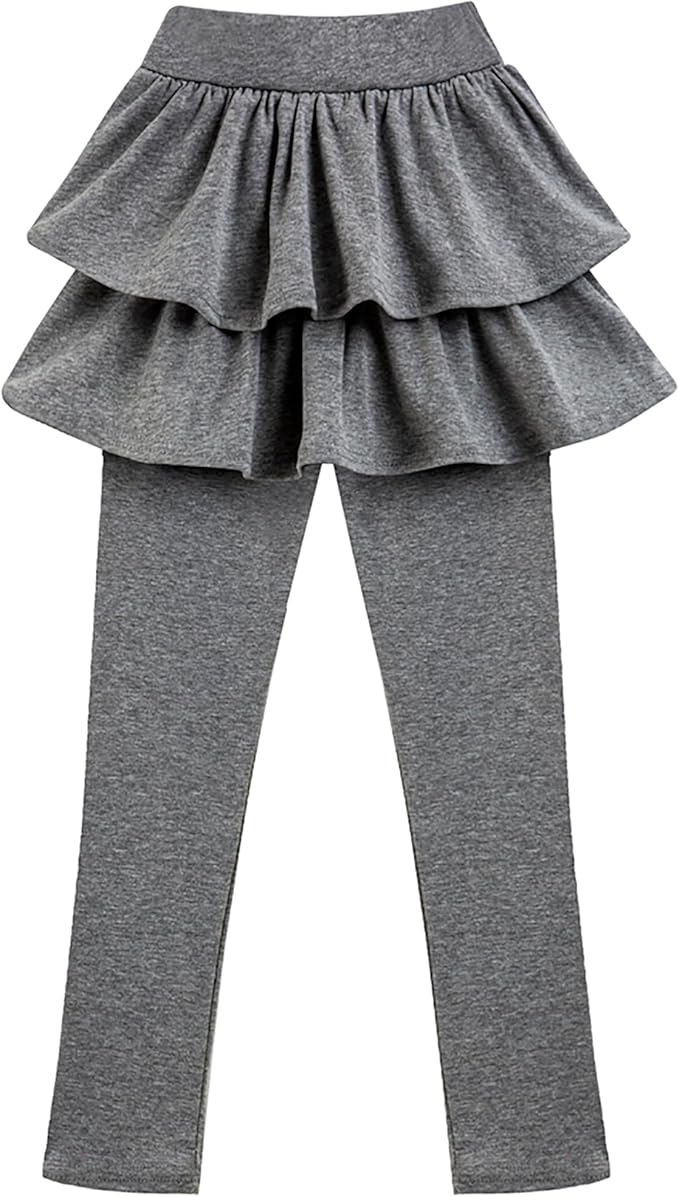 Girls School Uniform Pants Leggings with Skirts Stretch Warm Jegging 4-12 Years