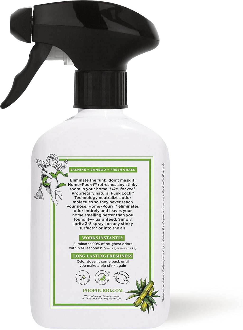 Home-Pourri Air + Fabric Multi-Purpose Odor Freshener Spray, Bamboo Rain, 11 Fl Oz - Jasmine, Bamboo and Fresh Grass (Pack of 2)