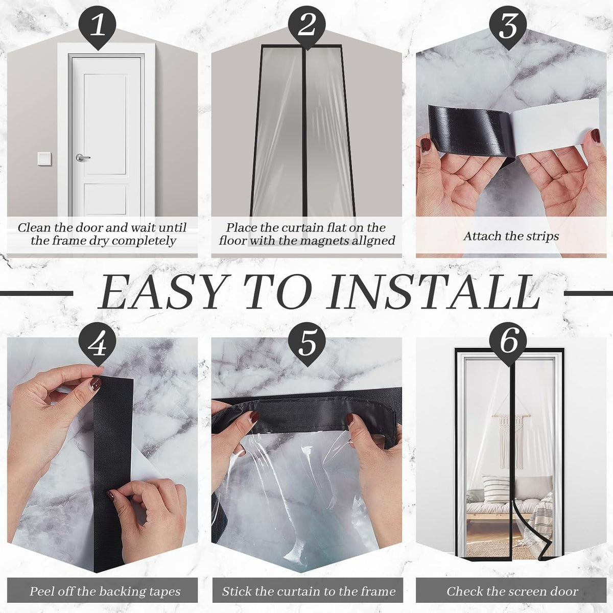 Amylove Zipper 38 x 83 Inch Dust Barrier Door Kit Construction Door Barrier 3 x 7 ft Reusable Plastic Curtain Cover Containment Standard Doorway Temporary Wall Screen Sheeting for Bathroom Hallway