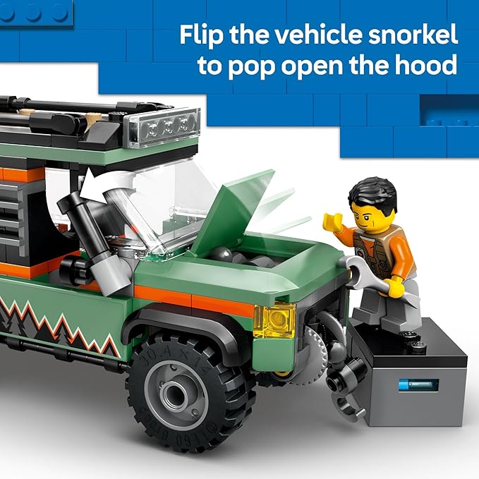 LEGO City Off-Road 4x4 Mountain Truck Toy - Building Toy Set for Kids, Boys and Girls, Ages 6+ - Fun Gift Idea for Birthdays and Holidays - with Adventurer Minifigure and Accessories - 60447