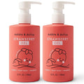 Dabble & Dollop Strawberry Body Wash & Shampoo – 3-in-1 Natural Bubble Bath for Kids, Made in USA, No Parabens or Sulfates, Vegan, Gluten-Free, Tear-Free (10oz, Pack of 2)