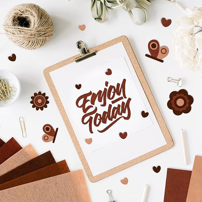 Whaline 18Pcs Felt Fabric Sheets Soft Thick Assorted Brown Craft Felt Pack for Autumn Thanksgiving Harvest DIY Craft Sewing Patchwork Art Projects, 3 Colors, 7.9 x 11.8 Inch