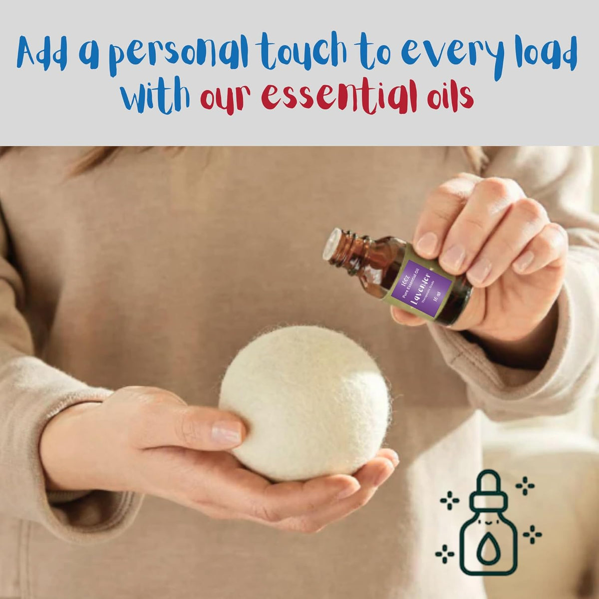Wool Dryer Balls Organic Premium | Handcrafted Puppy Dog Face Design | 6 Balls XL, Ethically & Humanely Made, Natural Fabric Softener, Laundry Dryer Balls Reusable, Wrinkle Release