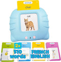 ZEENKIND French & English Talking Flash Cards with 510 Sight Words for Toddlers 3-6 Years Old, Learn French for Kids, Audible Pocket Speech Early Learning Bilingual Flashcard Toys, 255 Cards