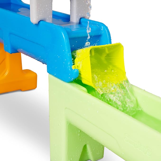 Simplay3 Raindrop Falls Water Table and Splash Kiddie Pool for Toddlers and Kids, 9 Water Play Table Accessories