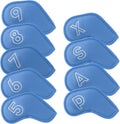 Montela Golf Iron Covers,Golf Iron Head Covers Leather Golf Iron Covers Set 9pcs Golf Iron Headcovers,Golf Club Head Covers for Iron Club Fit All Brands Titleist,Callaway,Taylormade
