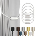 4 Pack White Strong Magnetic Curtain Tiebacks Outdoor Elegant Decorative Tie Backs Modern Rope Tiebacks for Drapes Window Curtain Holdbacks for Draperies