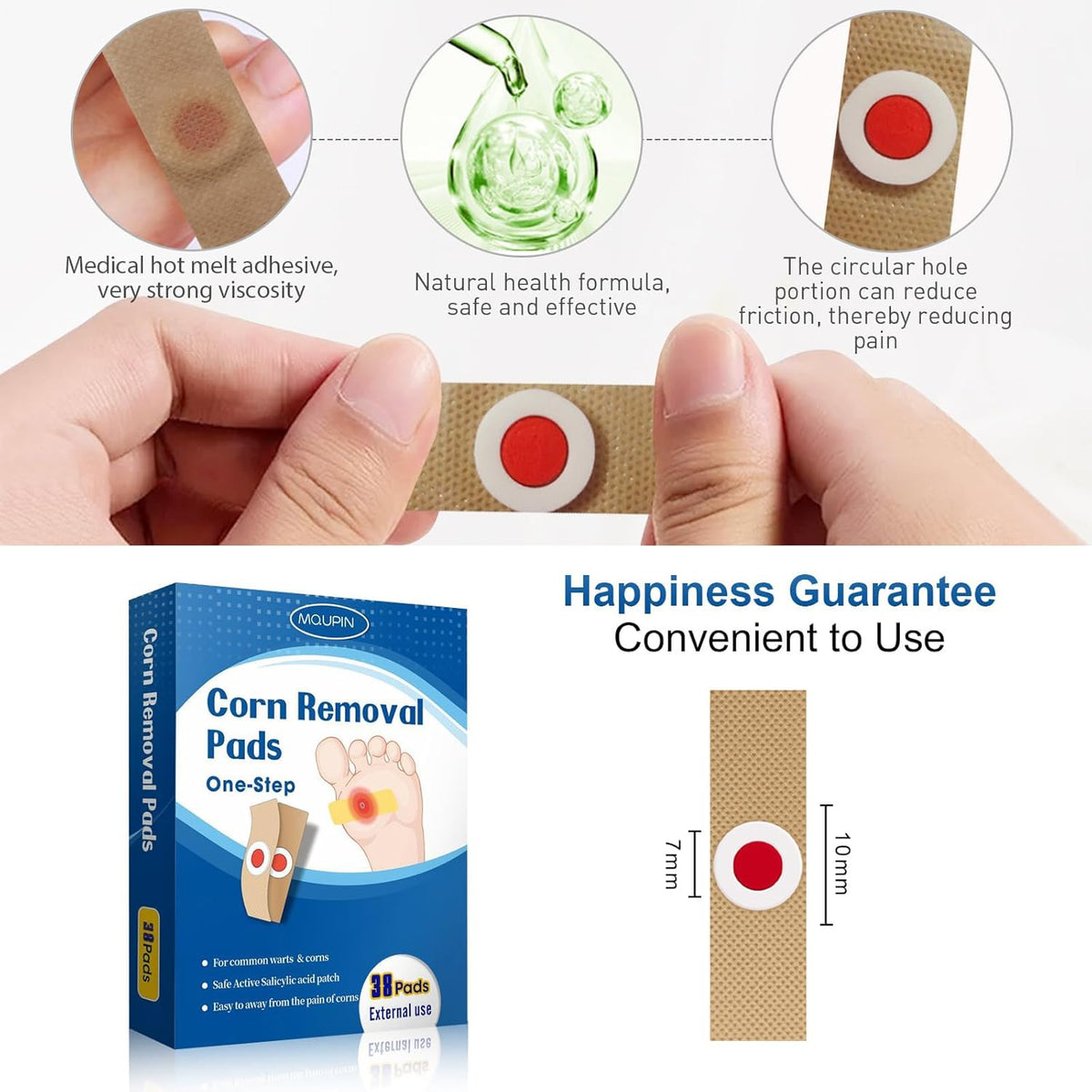 38 Count Corn Removal Pads for Feet and Toe, Corn Plasters Feet Remover for Feet Extra Strength, Callous Remover