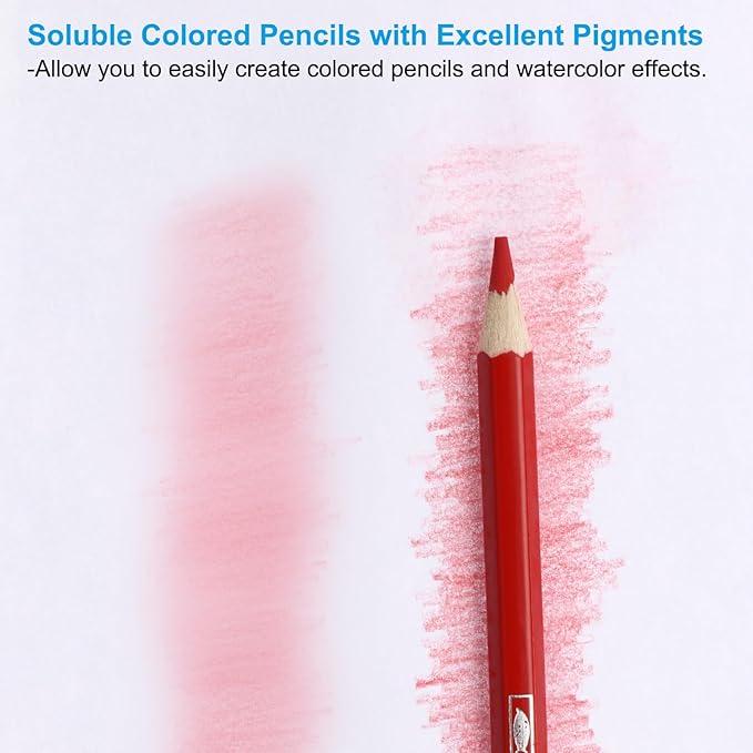 PATIKIL Watercolor Pencil, 6Pcs Water Soluble Pencils for Blending, Coloring, Sketch Drawing, Painting, Bright Brown