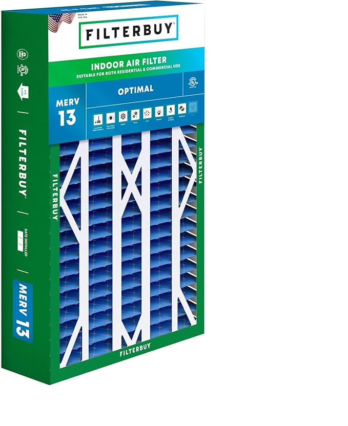 Filterbuy 16x26x5 Air Filter MERV 13 Optimal Smoke & Allergy Defense (1-Pack), Pleated HVAC AC Furnace Filters for Electro-Air, Emerson, White Rodgers, and More (Actual Size: 16.00 x 25.75 x 4.88)