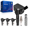 KAX Set of 4 UF718 Coils Pack & Iridium Spark Plugs w/Magnetic Socket for Volkswagen 2013 2016-2018 Jetta 1.4L, Audi 2016-2018 A