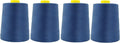 Mandala Crafts 4 Pack of Serger Threads Cones Spools - 20S/2 24000 Yards Polyester Denim Threads for Sergers Machine and Overlock Quilting Sewing Machine