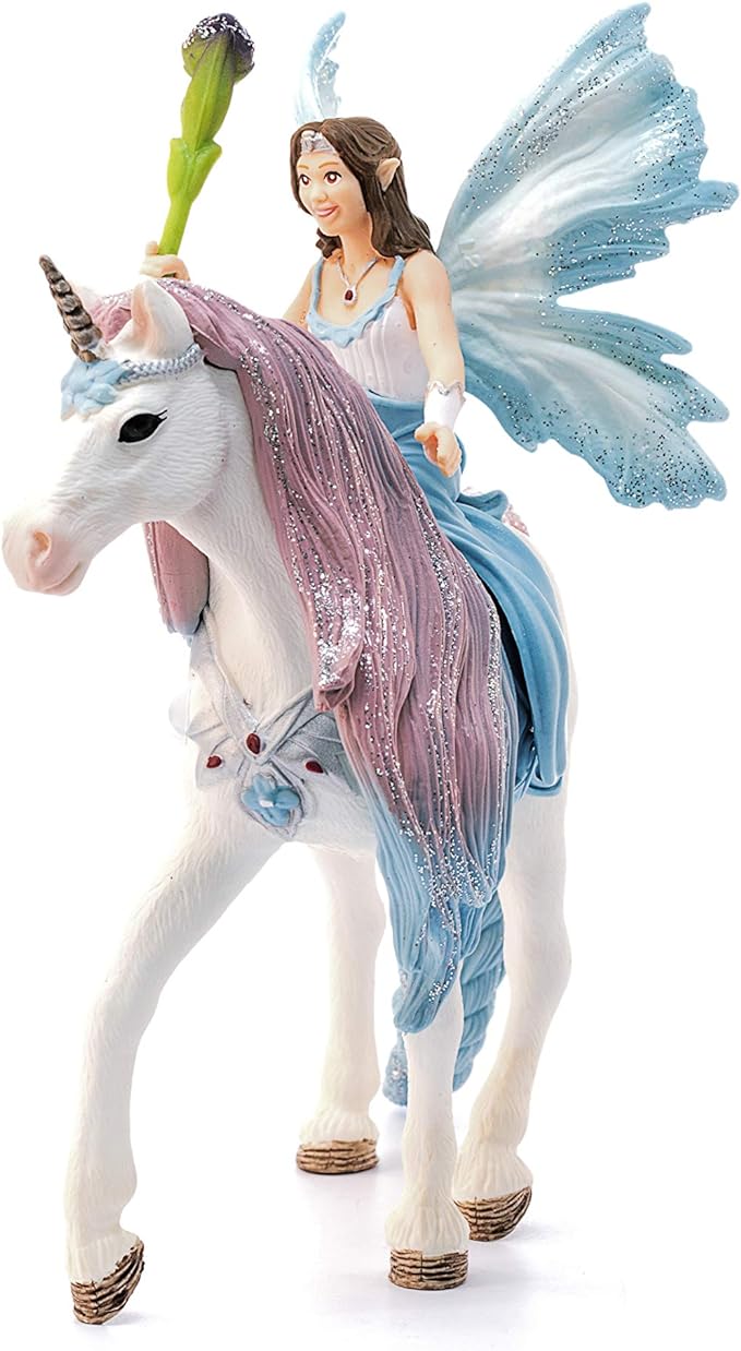 Schleich Bayala - 3 PC Fairy Toys Set - Eyela and Unicorn Figure Playset - Cute Fairy Doll and Fantasy Figurines for Girls and Boys - Magical Toys for Pretend, Imaginative Play - Kids Ages 5+ | 70569