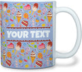 Personalized Mug for Kids - Sweets - Custom Name/Text, Ceramic Hot Chocolate/Cocoa/Coffee Cup for Boys/Girls, Birthday/Christmas/Holiday Gift - 11 oz, White Handle