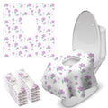 Blissful Diary 20 Pcs Toilet Seat Covers Disposable for Toddlers & Adults, Extra Large Waterproof, Portable Package for Travel, Kids Potty Training(Purple Flowers))