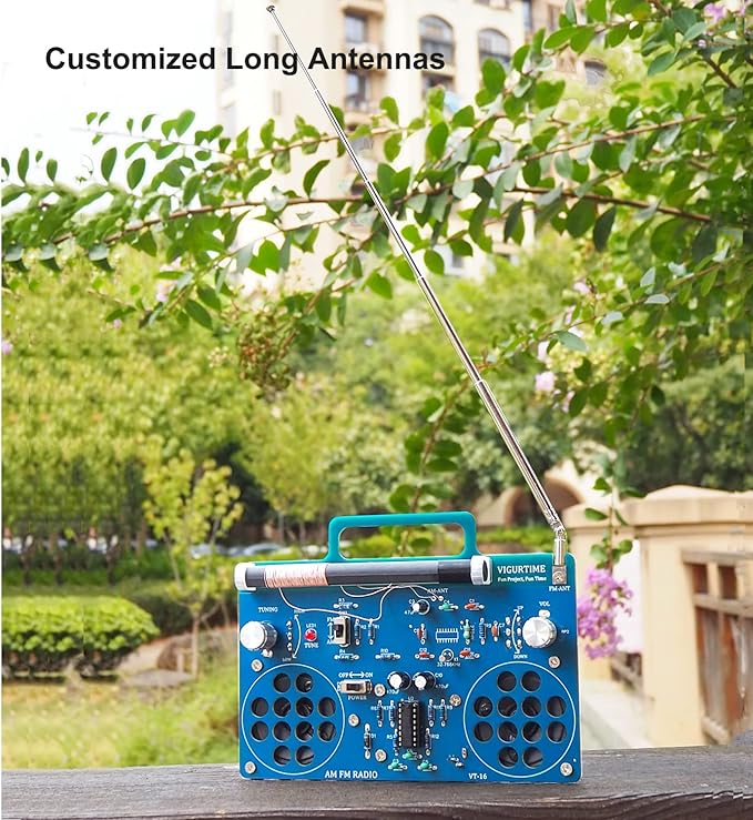 AM/FM Radio Kit | Soldering Project DIY Kit for Practicing Teaching Electronics | Stereo | Great STEM Project and Gift | Upgraded Version VT-16