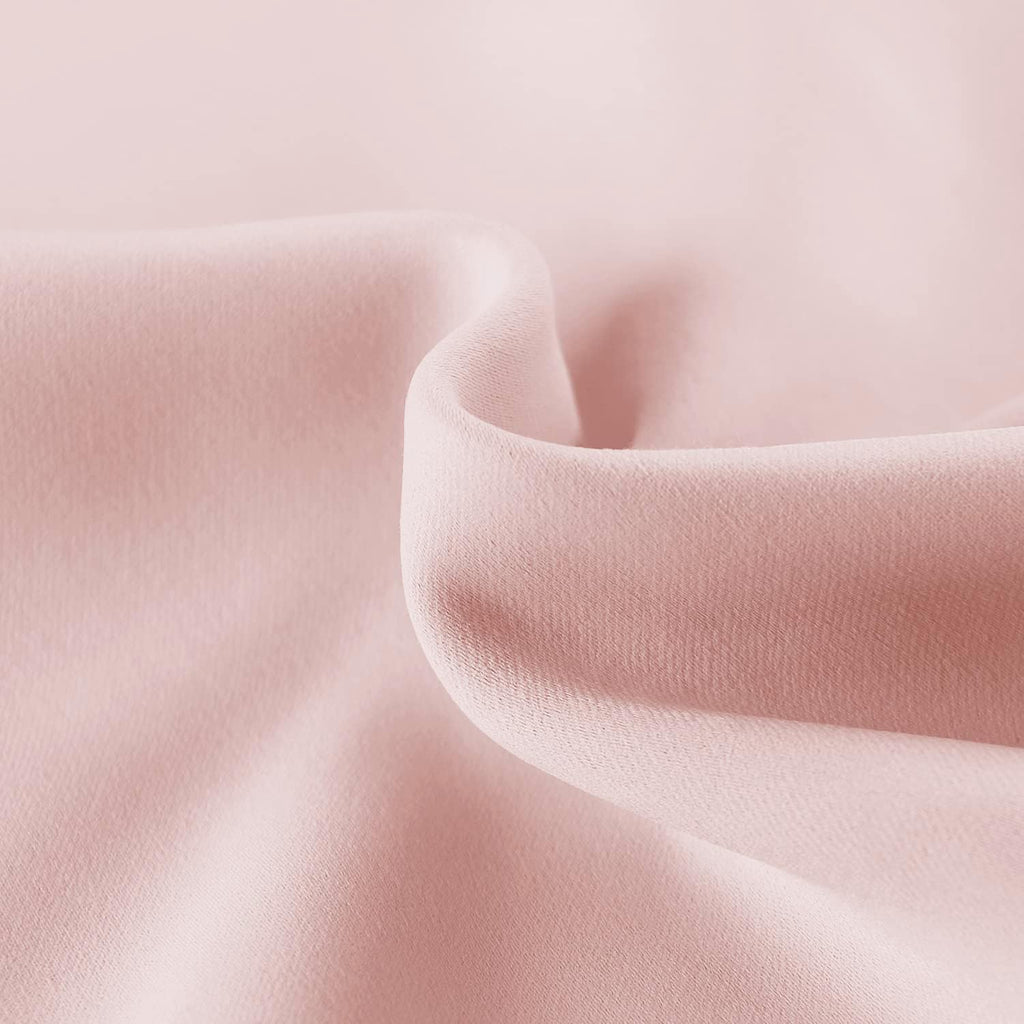 DWCN French Door Curtains – Rod Pocket Thermal Blackout Curtain for Doors with Glass Window, Kitchen and Patio Doors for Privacy, 54 X 72 Inches Long, 1 Curtain Panel with Tieback,Blush Pink
