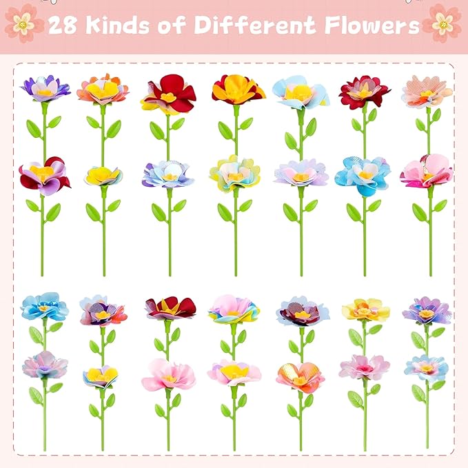 M SANMERSEN Toys Accessories Flower Bouquet Craft Kits Accessories for Making Flowers, DIY Arts & Crafts Accessories-Flowers Market Toy Parts for Kids Toddler Ages 4 5 6 7 8 Year Old Boys