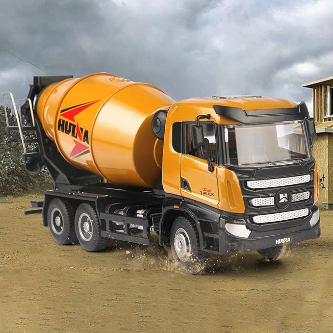 duturpo 1/50 Scale Metal Diecast Cement Mixer Toy Truck, Metal Construction Vehicles Trucks Model Toy for Boys Kids