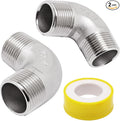 3/4" x 3/4" NPT 90 Degree Elbow 304 Stainless Steel Pipe Fittings Male Threaded Coupler, 2 Pack
