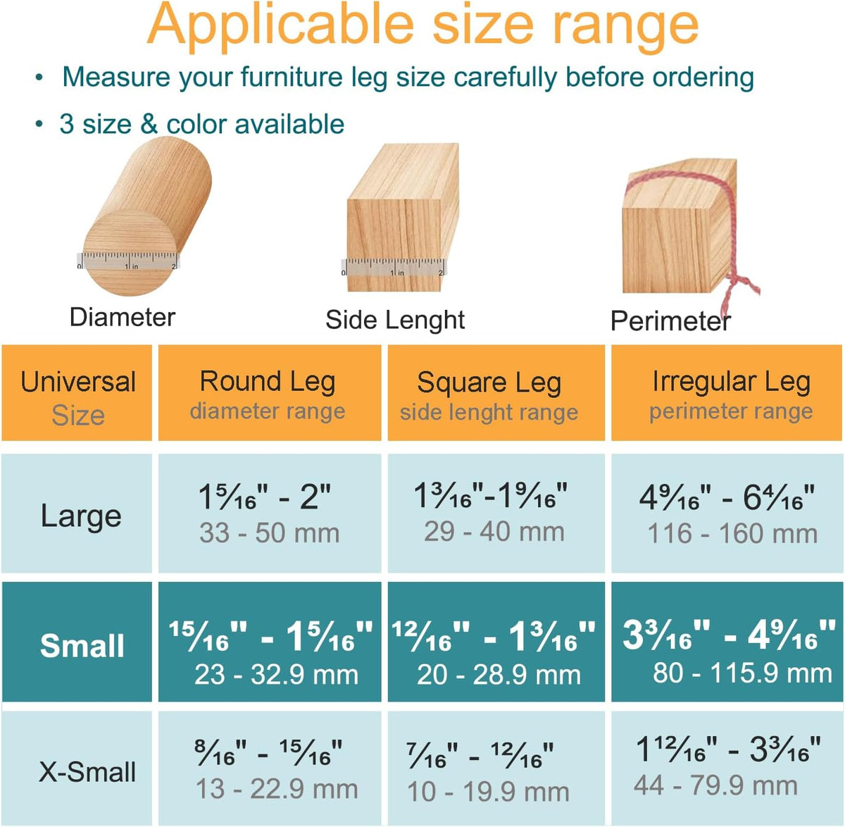 32 Pcs Chair Leg Protectors for Hardwood Floors, OASMU Silicone Felt Furniture Pads for Scratch and Noise Prevention, Smooth Moving (Small Fit: 0.9'' - 1.29'')