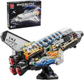 Space Shuttle Building Block Set -Spaceship Building Toy with Stretchable Satellite, Translucent Design Collection for Home or Office Decor, Birthday Gift for Adults & Boys 8-12 (536PCS)