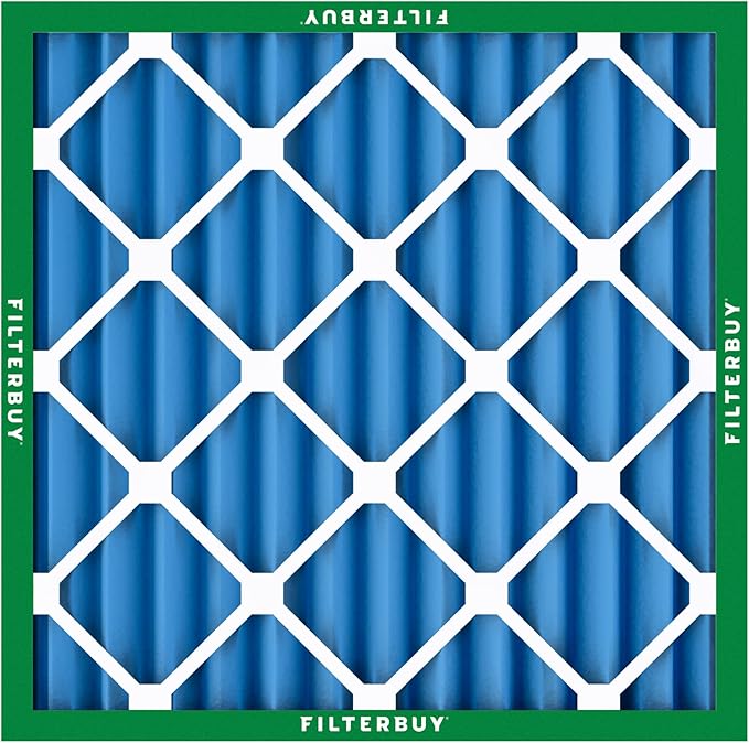 Filterbuy 10x10x2 Air Filter MERV 13 Optimal Smoke & Allergy Defense (3-Pack), Electrostatic Pleated HVAC AC Furnace Filters Replacement, Made in USA (Actual Size: 9.50 x 9.50 x 1.75)