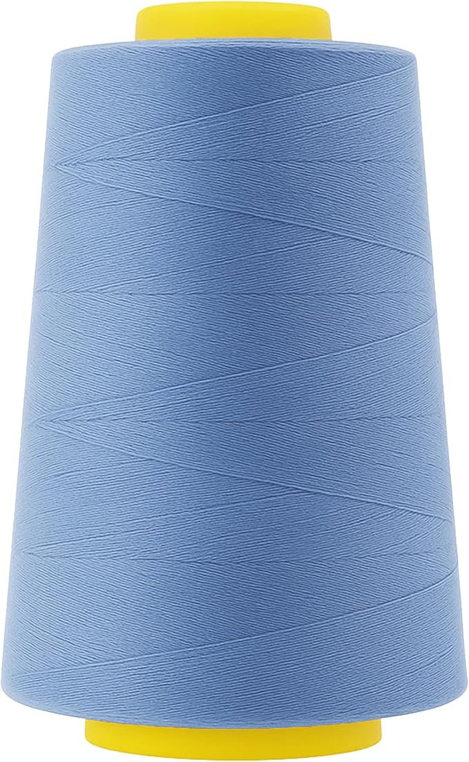 Mandala Crafts 4 Pack of Serger Threads Cones Spools - 40S/2 24000 Yards Polyester Steel Blue Threads for Sergers Machine and Overlock Quilting Sewing Machine