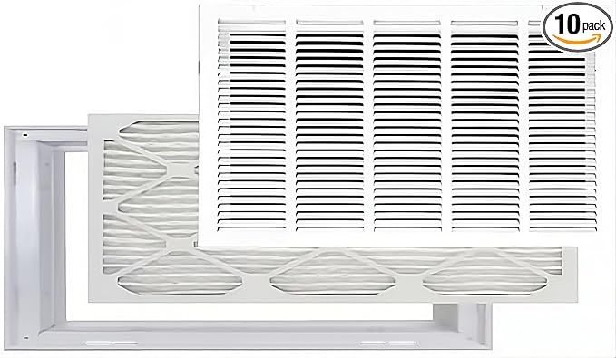 Venti Air 25" X 20" Steel Return Air Filter Grille with MERV 11 Filter Pre-Installed - Removable Face/Door for 1 inch Filters - HVAC Duct Cover Grill [Outer Dimension: 27.5"W X 22.5" H]