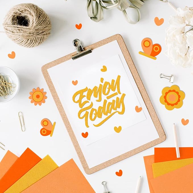 Whaline 18Pcs Fall Felt Fabric Sheets Soft Thick Assorted Autumn Thanksgiving Orange Craft Felt Pack for DIY Craft Sewing Patchwork Art Projects, 3 Colors, 7.9 x 11.8 Inch