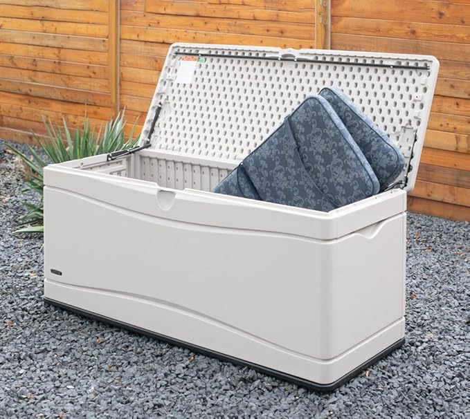 Lifetime 60040 Deck Box, 130 Gallon, Desert Sand